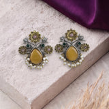 Oxidised Black Metal Earrings Traditional and Trendy Design JH8616