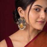 Oxidised Black Metal Earrings Traditional and Trendy Design JH8616