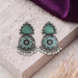 Oxidised Black Metal Earrings Traditional and Trendy Design JH8617