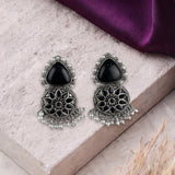 Oxidised Black Metal Earrings Traditional and Trendy Design JH8617