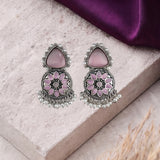 Oxidised Black Metal Earrings Traditional and Trendy Design JH8617