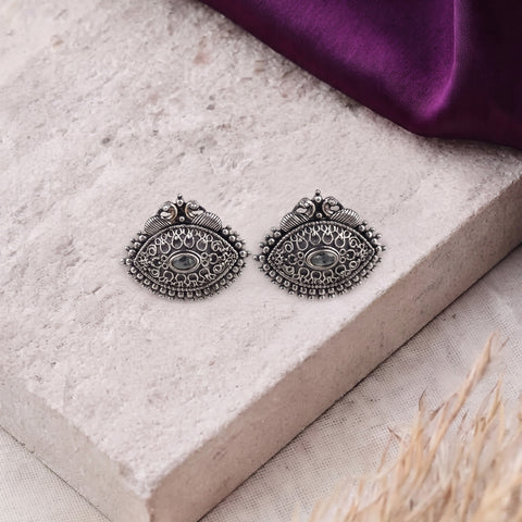 Oxidised Black Metal  Ear Stud Traditional and Trendy Design JH8619