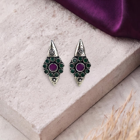 Oxidised Black Metal  Ear Stud Traditional and Trendy Design JH8620