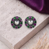 Oxidised Black Metal  Ear Stud Traditional and Trendy Design JH8622