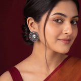 Oxidised Black Metal  Ear Stud Traditional and Trendy Design JH8622