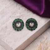 Oxidised Black Metal  Ear Stud Traditional and Trendy Design JH8622