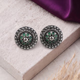 Oxidised Black Metal  Ear Stud Traditional and Trendy Design JH8623