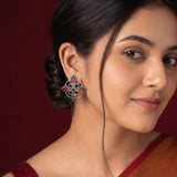 Oxidised Black Metal  Ear Stud Traditional and Trendy Design JH8624