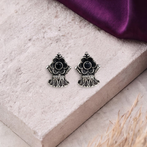 Oxidised Black Metal  Ear Stud Traditional and Trendy Design JH8626