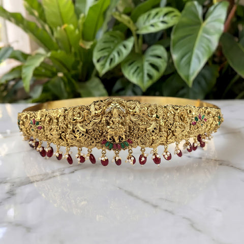 Exquisite Gold Plated Traditional Temple Hip Belt Vaddanam-Oddiyanam JH8627