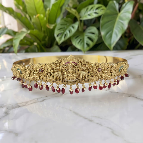 Exquisite Gold Plated Traditional Temple Hip Belt Vaddanam-Oddiyanam JH8636