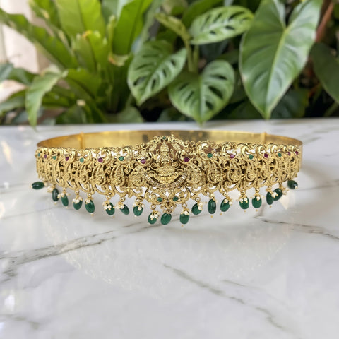 Exquisite Gold Plated Traditional Temple Hip Belt Vaddanam-Oddiyanam JH8639