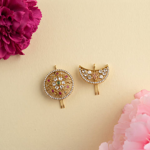 Traditional Gold Plated Surya Chandra Hair Pins JH8647