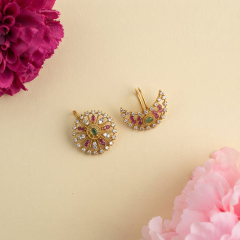 Traditional Gold Plated Surya Chandra Hair Pins JH8648