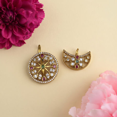 Traditional Gold Plated Surya Chandra Hair Pins JH8649