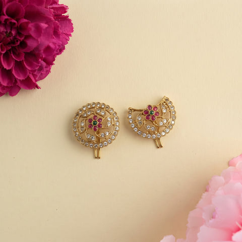 Traditional Gold Plated Surya Chandra Hair Pins JH8652