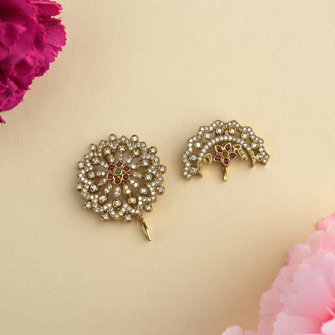 Traditional Gold Plated Surya Chandra Hair Pins JH8654