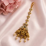 Antique Gold Temple Maang Tikka with Pearl Drops  JH8672