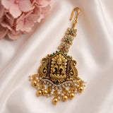 Antique Gold Temple Maang Tikka with Pearl Drops  JH8677
