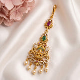 Antique Gold Temple Maang Tikka with Pearl Drops  JH8680