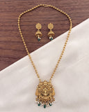 Traditional Antique Gold Finish  South Indian Temple Long Necklace Haram JH8693