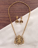 Traditional Antique Gold Finish  South Indian Temple Long Necklace Haram JH8695