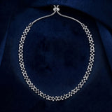 Shine with effortless elegance in this Trendy American Diamond Necklace, designed especially for teenage girls and young women who love modern, minimal jewelry. Crafted with a premium silver-plated finish and sparkling American Diamond (CZ) stones, this necklace features a delicate floral-inspired pattern that adds just the right amount of sparkle to your everyday style.