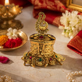 Traditional And Elegant Brass Kumkum Box JH8703
