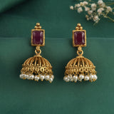 Beautiful Gold Plated South Indian Traditional Jhumka Earrings JH8705