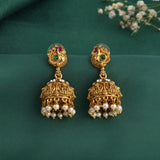 Beautiful Gold Plated South Indian Traditional Jhumka Earrings JH8709