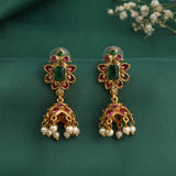 Beautiful Gold Plated South Indian Traditional Jhumka Earrings JH8713