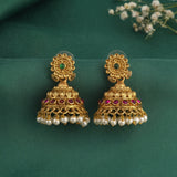 Beautiful Gold Plated South Indian Traditional Jhumka Earrings JH8715