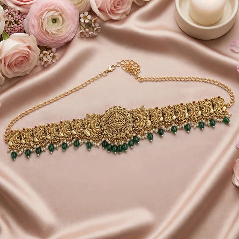 Royal Temple Design Ottiyanam In  Antique Finish Hip Chain JH8729