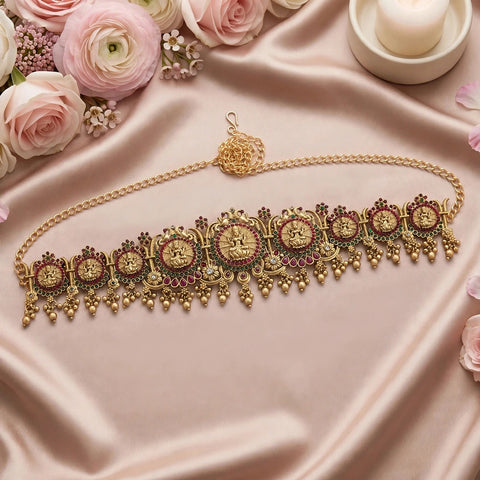 Royal Temple Design Ottiyanam In  Antique Finish Hip Chain JH8735