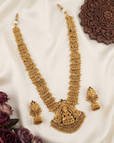 Traditional Antique Gold Finish  South Indian Temple Long Necklace Haram JH8738