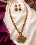 Traditional Antique Gold Finish  South Indian Temple Long Necklace Haram JH8766