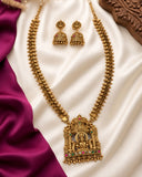 Traditional Antique Gold Finish  South Indian Temple Long Necklace Haram JH8767
