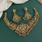 Traditional Matte Gold Finish Necklace Set JH8770