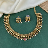 Traditional Matte Gold Finish Necklace Set JH8771