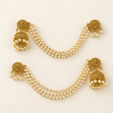 Trendy Gold Finish Premium Quality Earrings With Mattal JH8795