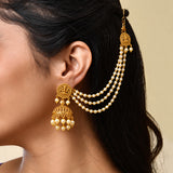 Trendy Gold Finish Premium Quality Earrings With Mattal JH8795