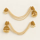 Trendy Gold Finish Premium Quality Earrings With Mattal JH8797