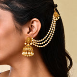 Trendy Gold Finish Premium Quality Earrings With Mattal JH8797
