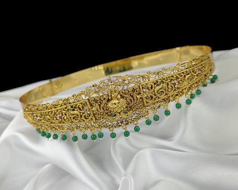 Beautiful Gold Plated Wedding Collections Temple Hip Belt  JH980