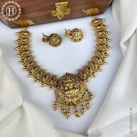 Royal Matte Finish Necklace With Earrings