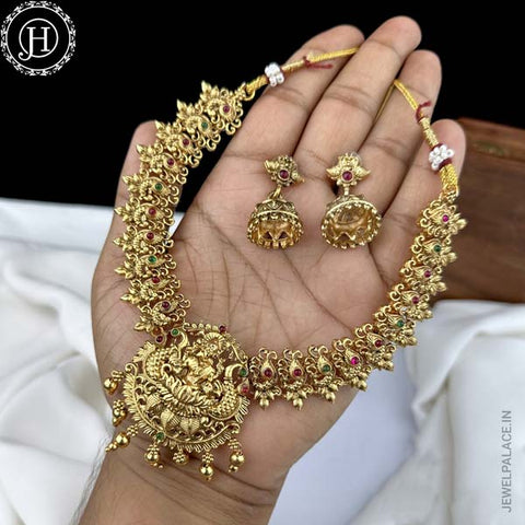 Royal Matte Finish Necklace With Earrings