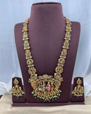 Srinivasa Kalyanam Haram Grand Antique Temple Long Necklace Set with Earrings