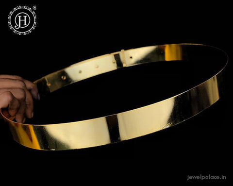 Plain Waist Belt (Kamarband) in Gold Plating, Hip Chain Belt For Special Occasions