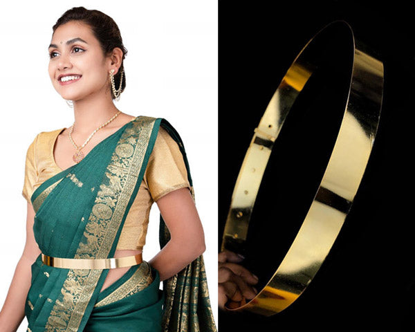 Plain Waist Belt Kamarband in Gold Plating Hip Chain Belt For Speci Jewel Palace