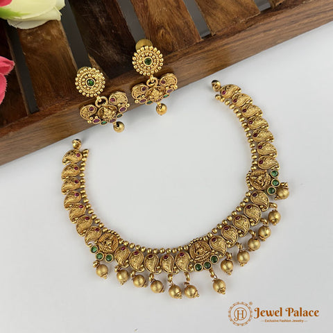Exclusive Rajwadi Gold Plated Necklace With Earrings JH6945